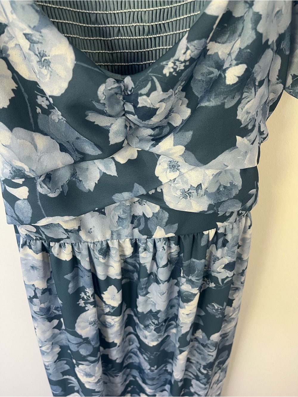Altar’d State XL Blue Floral Maxi Dress with Puff Sleeves - Picture 10 of 14
